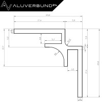 200cm Inneneckprofil für 3 mm Platten Silber E6Ev1 3