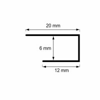 Aluminium Anschlussprofil H6 mit Schnittkantenüberdecku