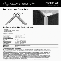 Außenwinkel 3-5mm (960) Alu Eckprofill für Wandpa