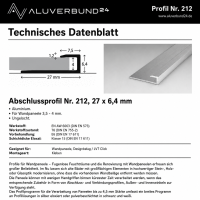 Abschlussprofil 4mm (212) Aluminiumprofil Einschubprofil f&u