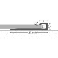 Abschlussprofil 3mm (211) Aluminiumprofil Einschubprofil f&u
