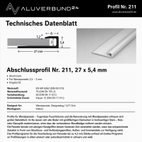 Abschlussprofil 3mm (211) Aluminiumprofil Einschubprofil f&u