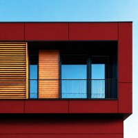 Aluverbund-Fassadenplatte Rubinrot/3003- gallery