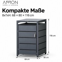 AMON Mülltonnenbox SIMPLE 240L für 1 Tonne 3