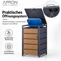 AMON Mülltonnenbox WOOD 240L für 1 Tonne 3