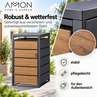 AMON Mülltonnenbox WOOD 240L für 1 Tonne 7