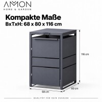 AMON Mülltonnenbox STYLE 240L für 1 Tonne 6