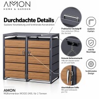 AMON Mülltonnenbox WOOD 240L für 2 Tonnen 3