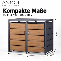 AMON Mülltonnenbox WOOD 240L für 2 Tonnen 4