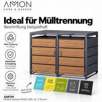 AMON Mülltonnenbox WOOD 240L für 2 Tonnen 5