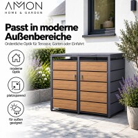 AMON Mülltonnenbox WOOD 240L für 2 Tonnen 6