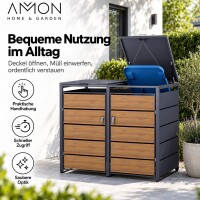 AMON Mülltonnenbox WOOD 240L für 2 Tonnen 7