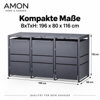AMON Mülltonnenbox STYLE 240L für 3 Tonnen 5