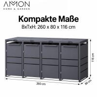 AMON Mülltonnenbox STYLE 240L für 4 Tonnen 3
