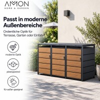 AMON Mülltonnenbox WOOD 240L für 3 Tonnen 3