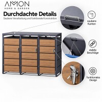 AMON Mülltonnenbox WOOD 240L für 3 Tonnen 4