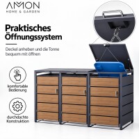 AMON Mülltonnenbox WOOD 240L für 3 Tonnen 5