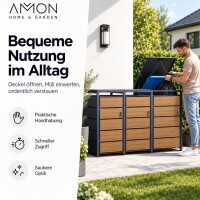 AMON Mülltonnenbox WOOD 240L für 3 Tonnen 7