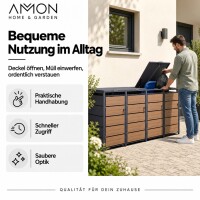 AMON Mülltonnenbox WOOD 240L für 4 Tonnen 5
