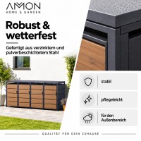 AMON Mülltonnenbox WOOD 240L für 4 Tonnen 6