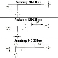 Aluminium-L-Wandhalter 160mm