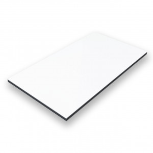 Alu-Verbundplatte 3 mm weiß Zuschnitt 420 x 117 mm Deckschicht 0,26mm glänzend 