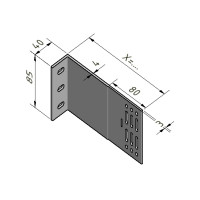 Aluminium-L-Wandhalter-85 mit RL Holz & Stahl WBH4 40/12