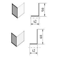 Aluminium-L-Profile Schwarz Matt 42/60/2,2+2 mm 2,9m 3