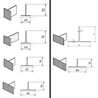 Aluminium-T-Profile Schwarz Matt 40/55/2 mm 2,9m 2