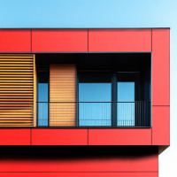 Aluverbund-Fassadenplatte Rot/728-4mm/0, gallery