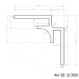 Inneneckprofil für Alu Verbundplatte Anthrazit RAL7016 300cm