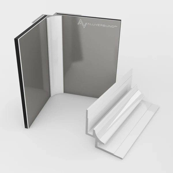 Inneneckprofil für 3 mm Platten Weiß RAL9016