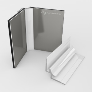 Inneneckprofil für Alu Verbundplatte Weiß RAL9016