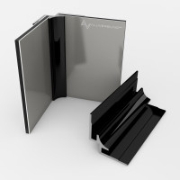 Inneneckprofil für Alu Verbundplatte Schwarz RAL9005 1