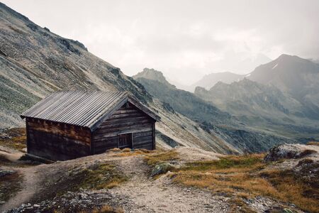 View of beautiful moody landscape in the Alps. Switzerland, Bella Tola.