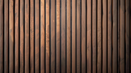 Seamless pattern of modern wall panels with vertical wooden slats, ideal for stylish background designs and architectural visuals