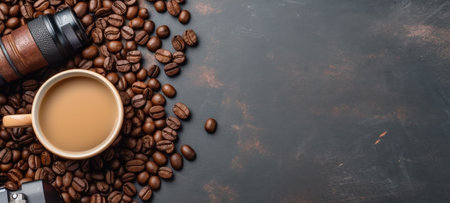 banner free space text mockup fast food top view empty professional phonography illustration poster